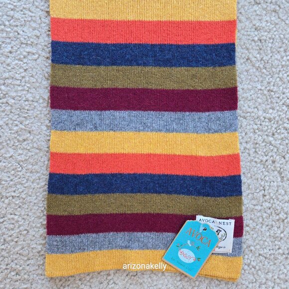 NWT Avoca Cashmere Wool Stripe Knit Scarf - Picture 9 of 10